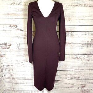 Elegant Plum Long Sleeve Dress